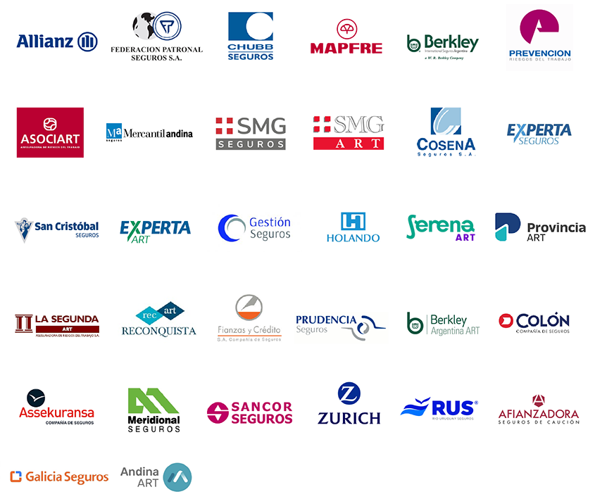 Logos de las aseguradoras con las que trabajamos