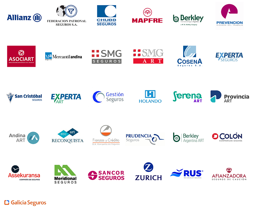 Logos de las aseguradoras con las que trabajamos
